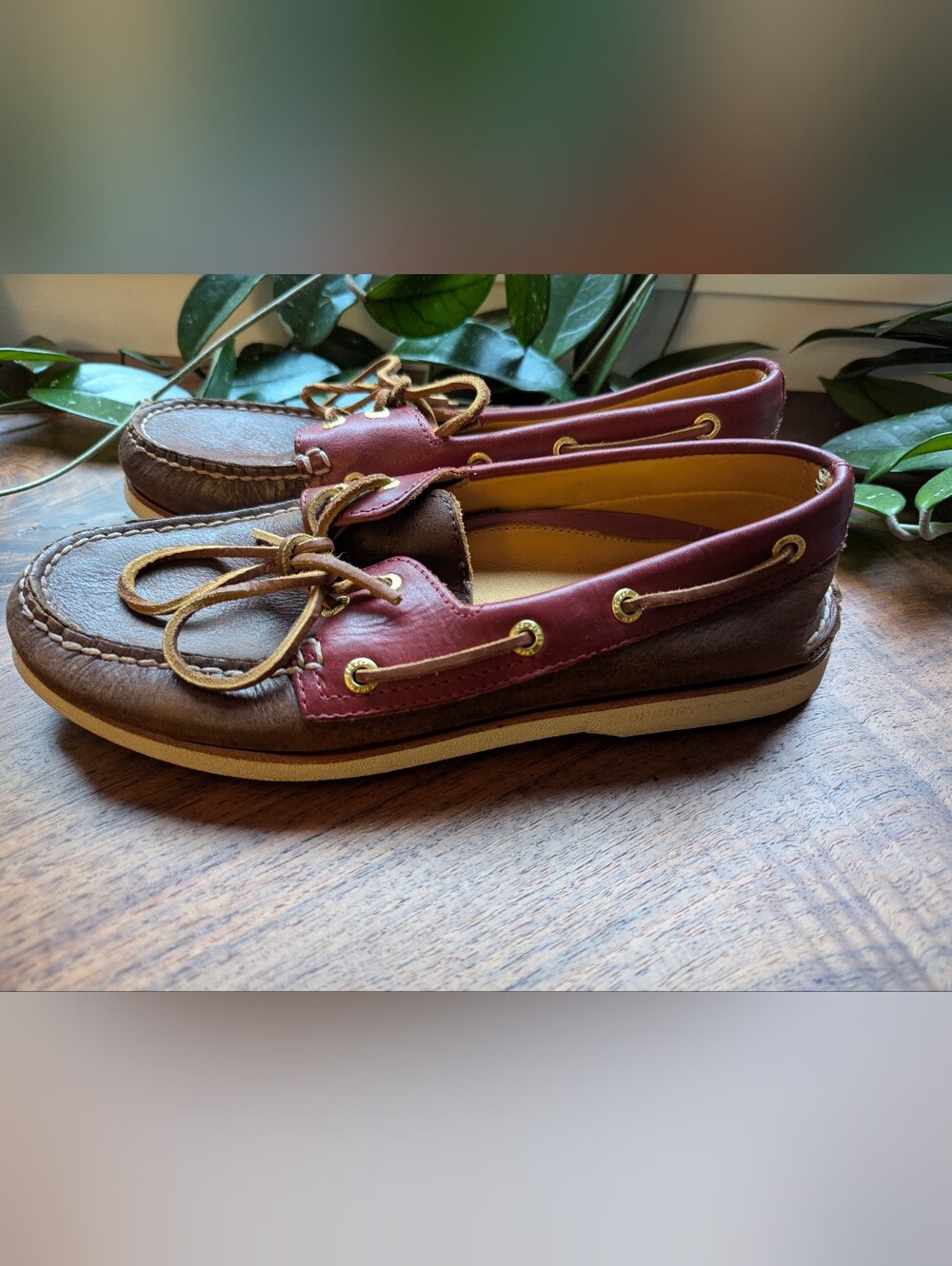 Sperry Boat Shoes Burgundy Leather